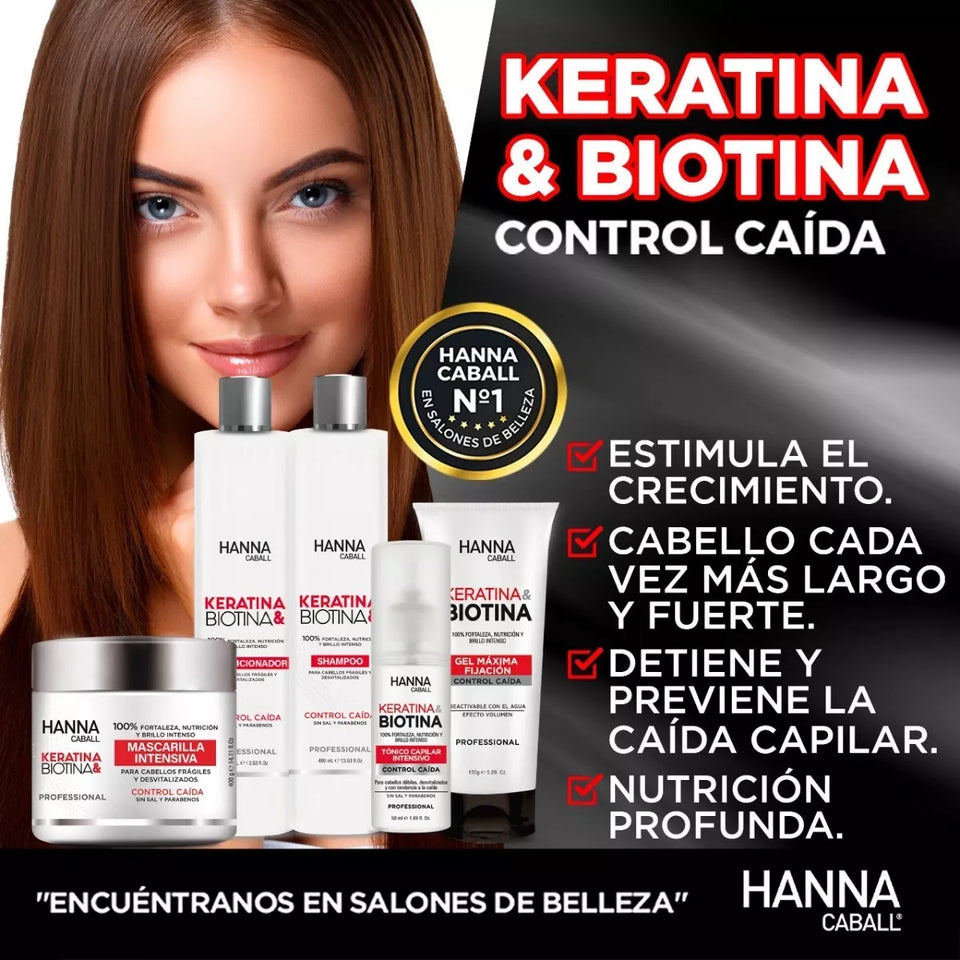 GEL PARA PEINAR HANNA CABALL KERATINA & BIOTINA 150 ML.