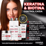 PACK 1: SHAMPOO + ACONDICIONADOR HANNA CABALL KERATINA & BIOTINA 400 ML.