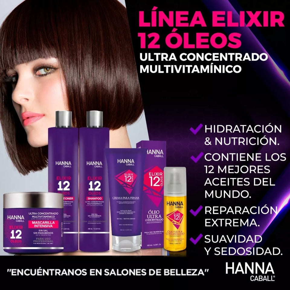 ACONDICIONADOR HANNA CABALL ELIXIR 12 OLEOS 1000 ML.