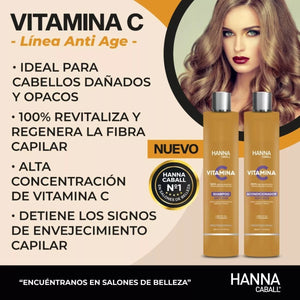 SHAMPOO HANNA CABALL VITAMINA C ANTI AGE 400 ML.
