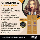 PACK 1: SHAMPOO + ACONDICIONADOR HANNA CABALL VITAMINA C ANTI AGE 400 ML.