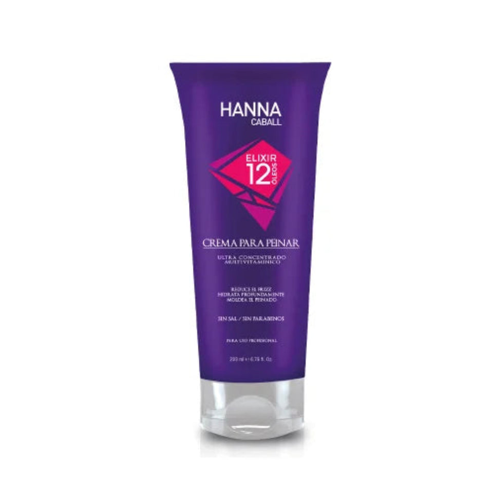 CREMA PARA PEINAR HANNA CABALL ELIXIR 12 OLEOS 200 ML.