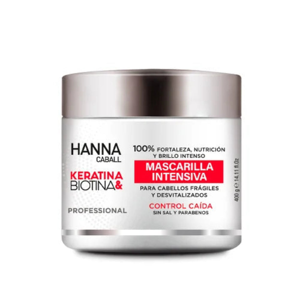 MASCARILLA HANNA CABALL KERATINA & BIOTINA 400 ML.