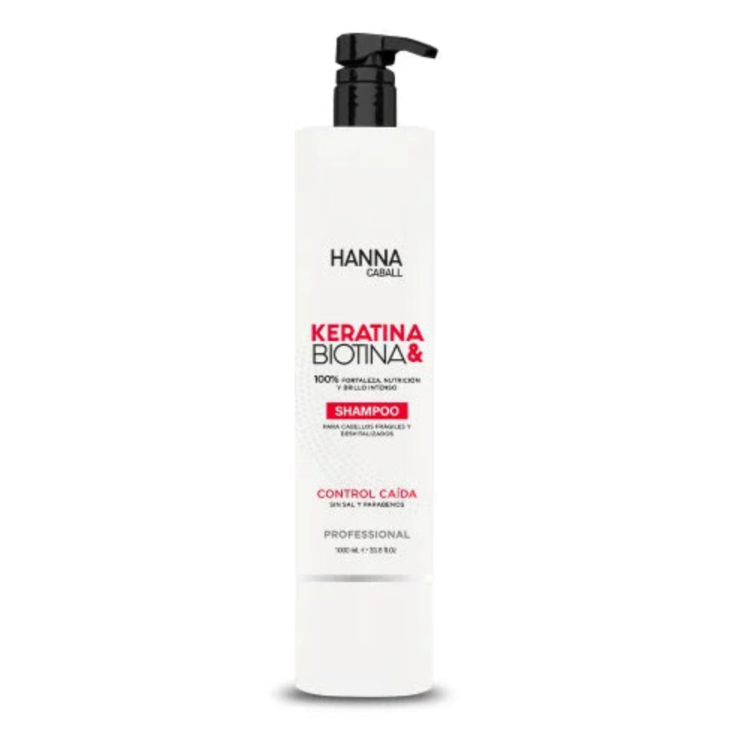 SHAMPOO HANNA CABALL KERATINA & BIOTINA 1000 ML.