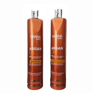 PACK 1 SHAMPOO + ACONDICIONADOR HANNA CABALL ARGAN OIL 400 ML.