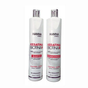PACK 1: SHAMPOO + ACONDICIONADOR HANNA CABALL KERATINA & BIOTINA 400 ML.