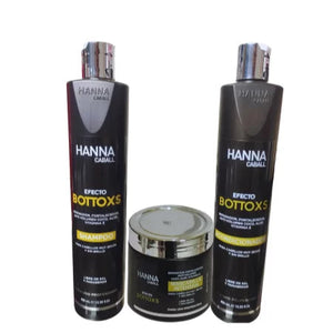 PACK 2: SHAMPOO + ACONDICIONADOR + MASCARILLA HANNA CABALL EFECTO BOTTOX 400 ML.