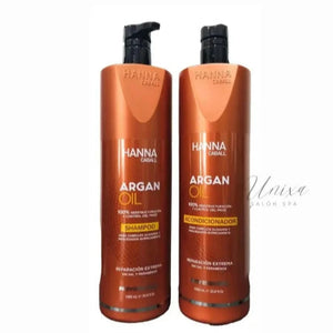 PACK1: SHAMPOO + ACONDICIONADOR HANNA CABALL ARGAN OIL 1000 ML.