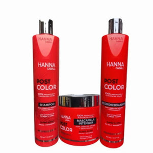 PACK 2: SHAMPOO + ACONDICIONADOR + MASCARILLA HANNA CABALL POST COLOR 400 ML.