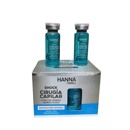 AMPOLLA SHOCK CIRUGIA CAPILAR HANNA CABALL CON COLAGENO HIDROLIZADO 15 ML.⭐⭐⭐⭐⭐ 6000+ Clientes satisfechos